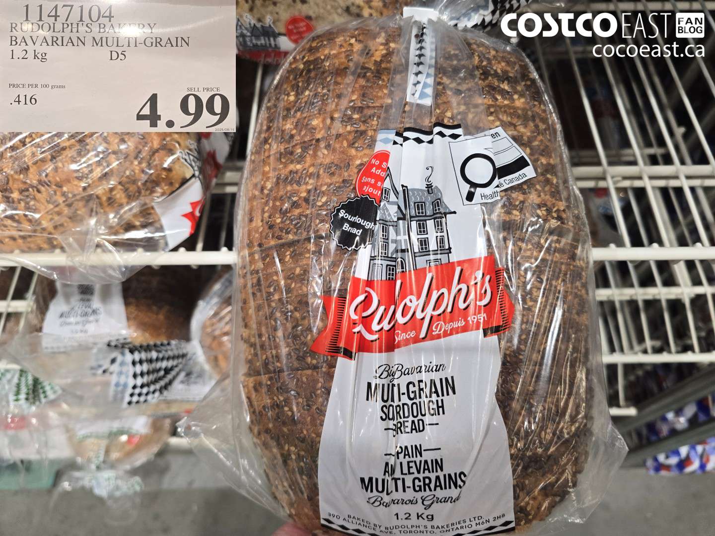 1147104 RUDOLPH'S BAKERY BAVARIAN MULTI-GRAIN 1.2 KG $4.99