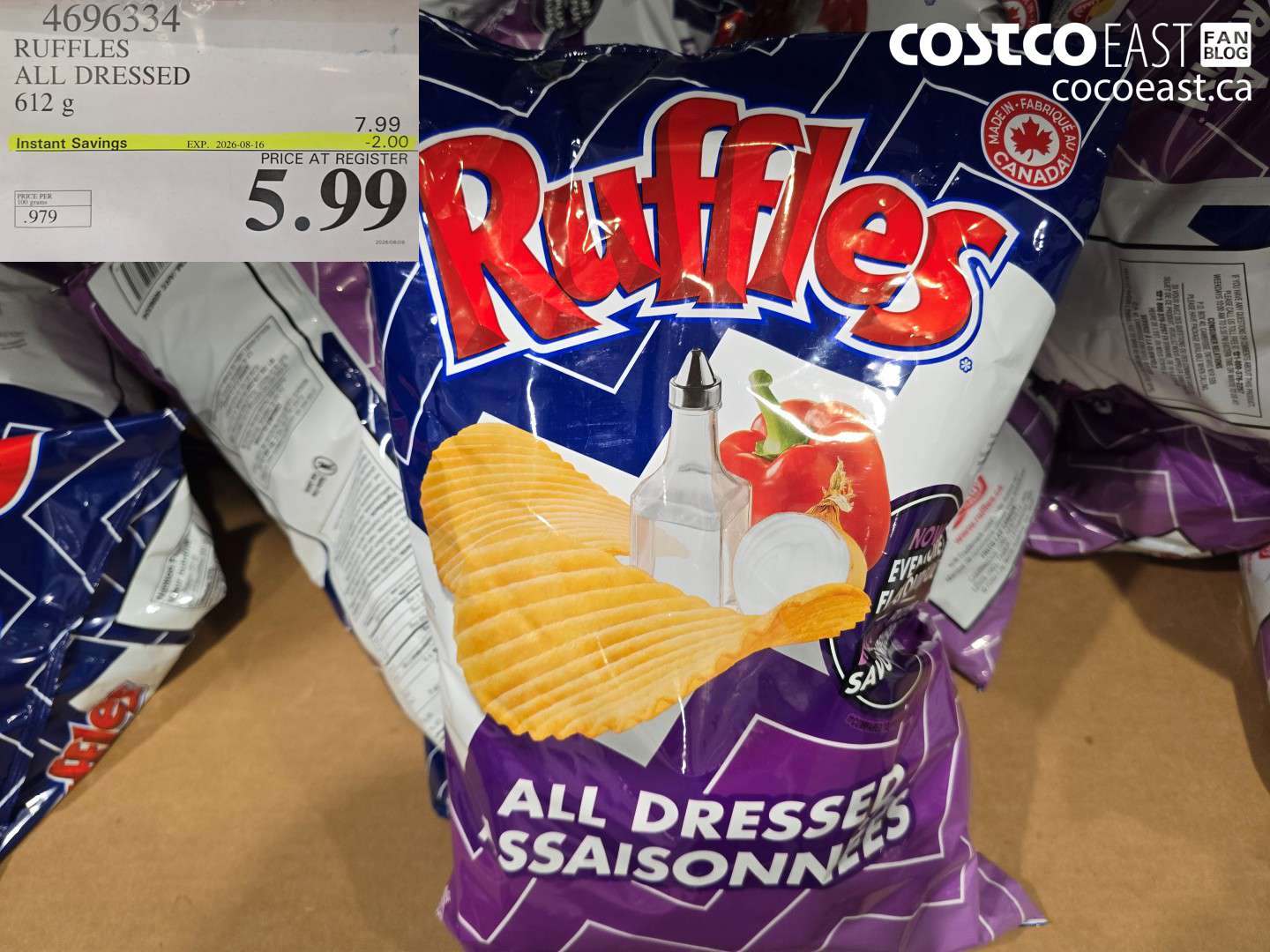 4696334 RUFFLES ALL DRESSED 612 G ($2.00 INSTANT SAVINGS EXPIRES ON 2026-08-16) $5.99