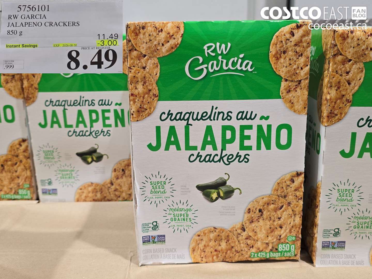 5756101 RW GARCIA JALAPENO CRACKERS 850 G ($3.00 INSTANT SAVINGS EXPIRES ON 2026-08-30) $8.49