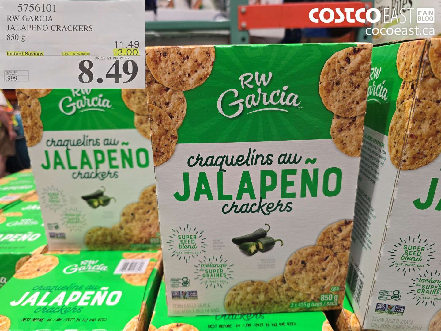 5756101 RW GARCIA JALAPENO CRACKERS 850 G ($3.00 INSTANT SAVINGS EXPIRES ON 2026-08-30) $8.49