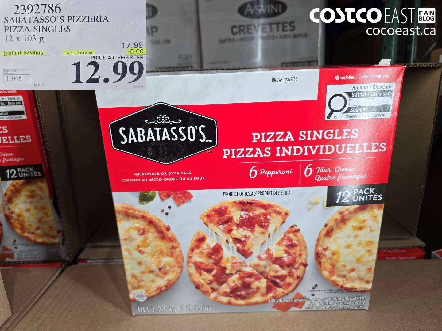 2392786 SABATASSO'S PIZZERIA PIZZA SINGLES 12 X 103 G ($5.00 INSTANT SAVINGS EXPIRES ON 2026-08-30) $12.99