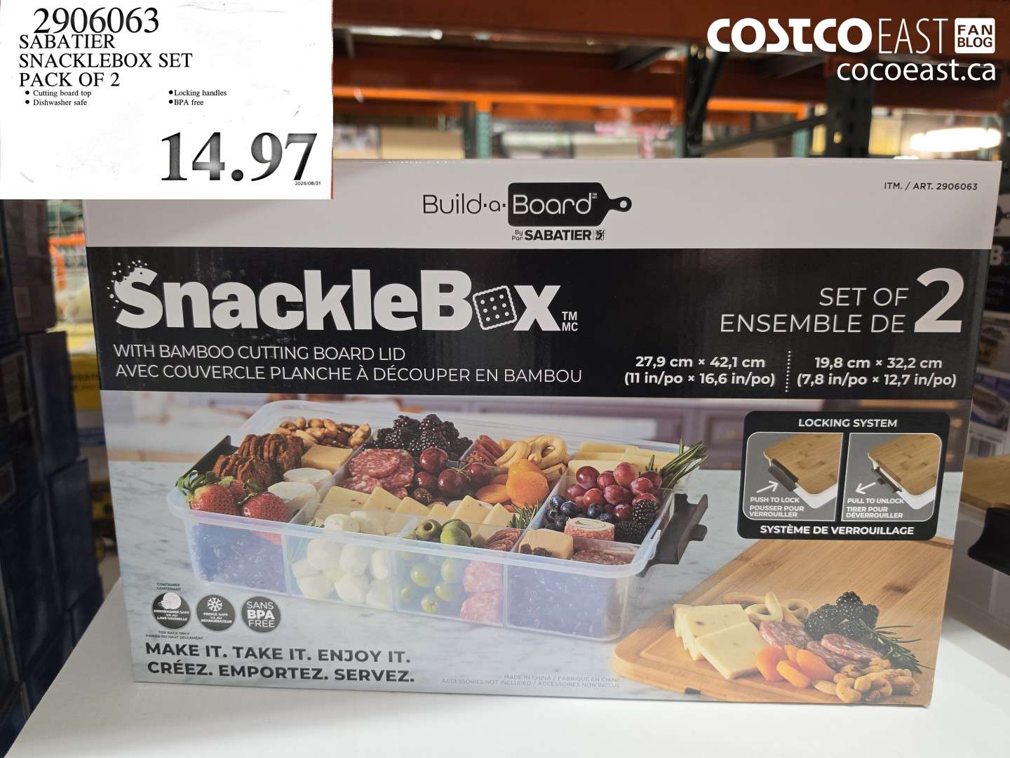 2906063 SABATIER SNACKLEBOX SET PACK OF 2 $14.97