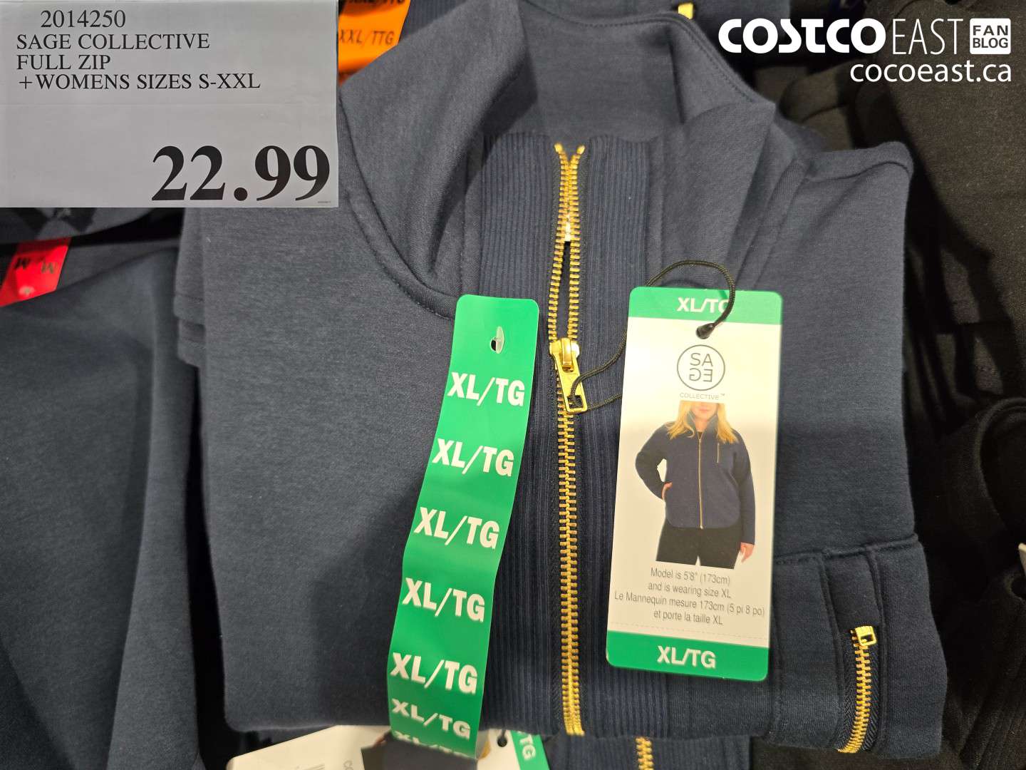 2014250 SAGE COLLECTIVE FULL ZIP + WOMENS SIZES S-XXL $22.99