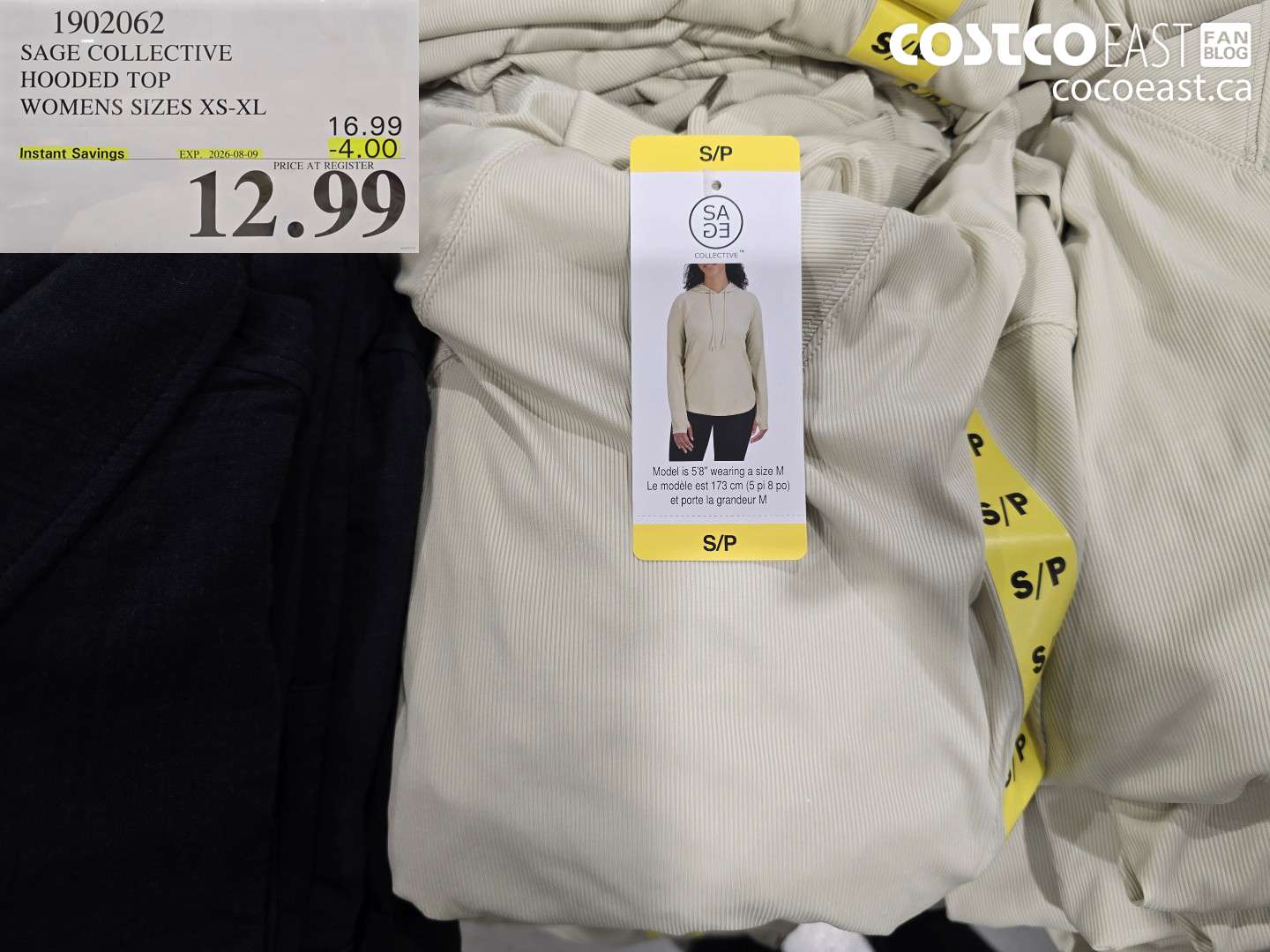 1902062 SAGE COLLECTIVE HOODED TOP WOMENS SIZES XS-XL ($4.00 INSTANT SAVINGS EXPIRES ON 2026-08-09) $12.99