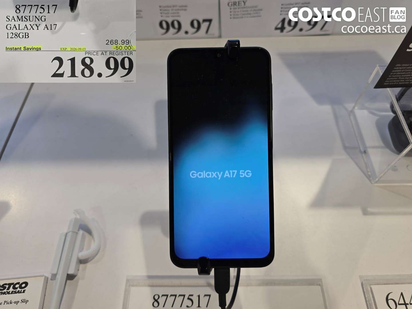 8777517 SAMSUNG GALAXY A17 128GB ($50.00 INSTANT SAVINGS EXPIRES ON 2026-09-03) $218.99