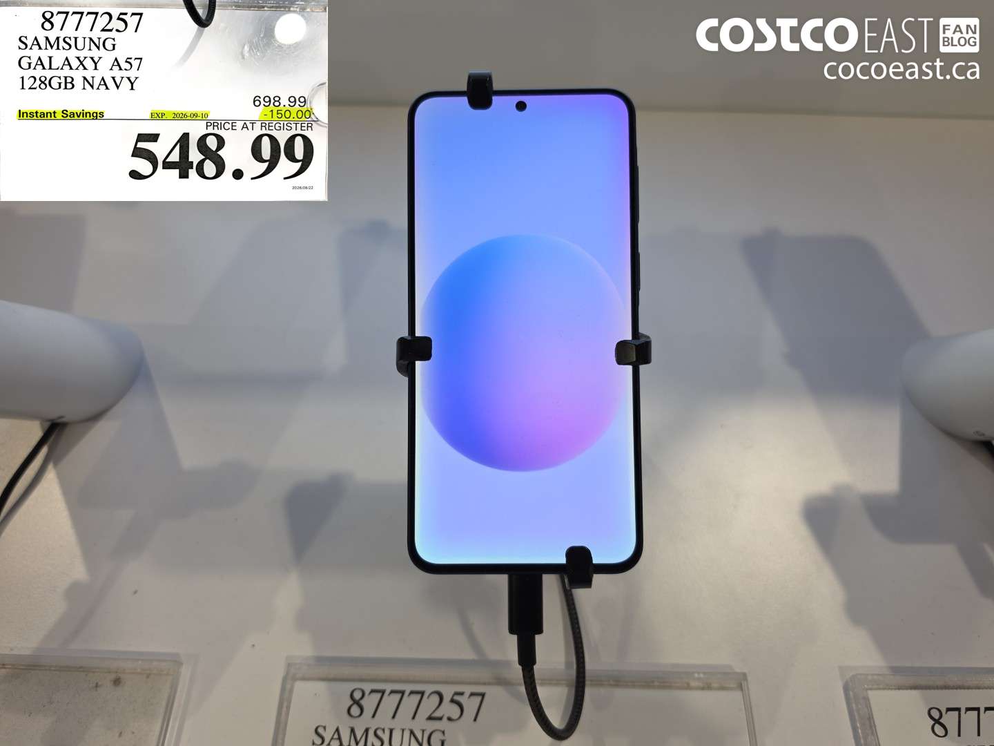 8777257 SAMSUNG GALAXY A57 128GB NAVY ($150.00 INSTANT SAVINGS EXPIRES ON 2026-09-10) $548.99