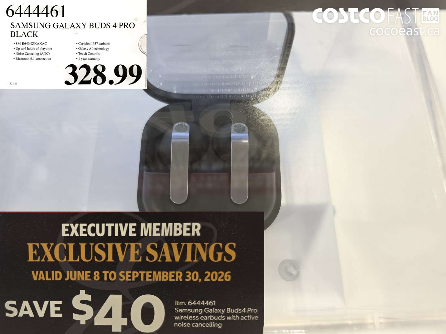 6444461 SAMSUNG GALAXY BUDS 4 PRO BLACK ($40.00 INSTANT SAVINGS EXPIRES ON 2026-09-30) $488.99
