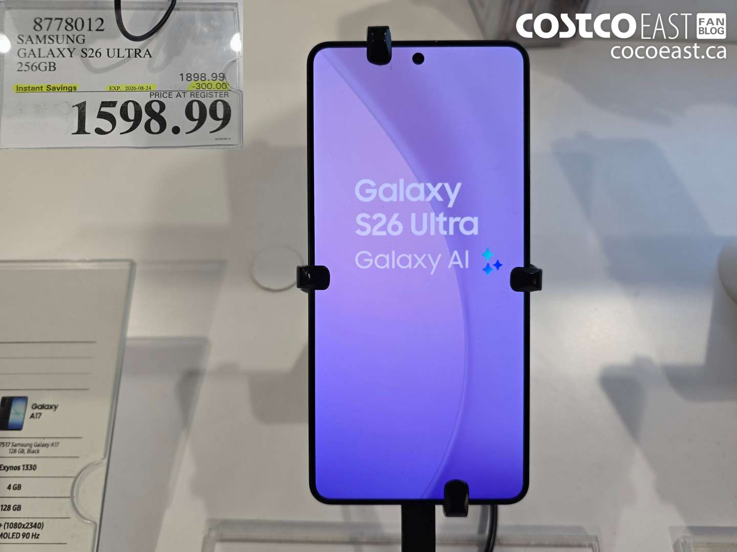 8778012 SAMSUNG GALAXY S26 ULTRA 256GB ($300.00 INSTANT SAVINGS EXPIRES ON 2026-08-24) $1598.99
