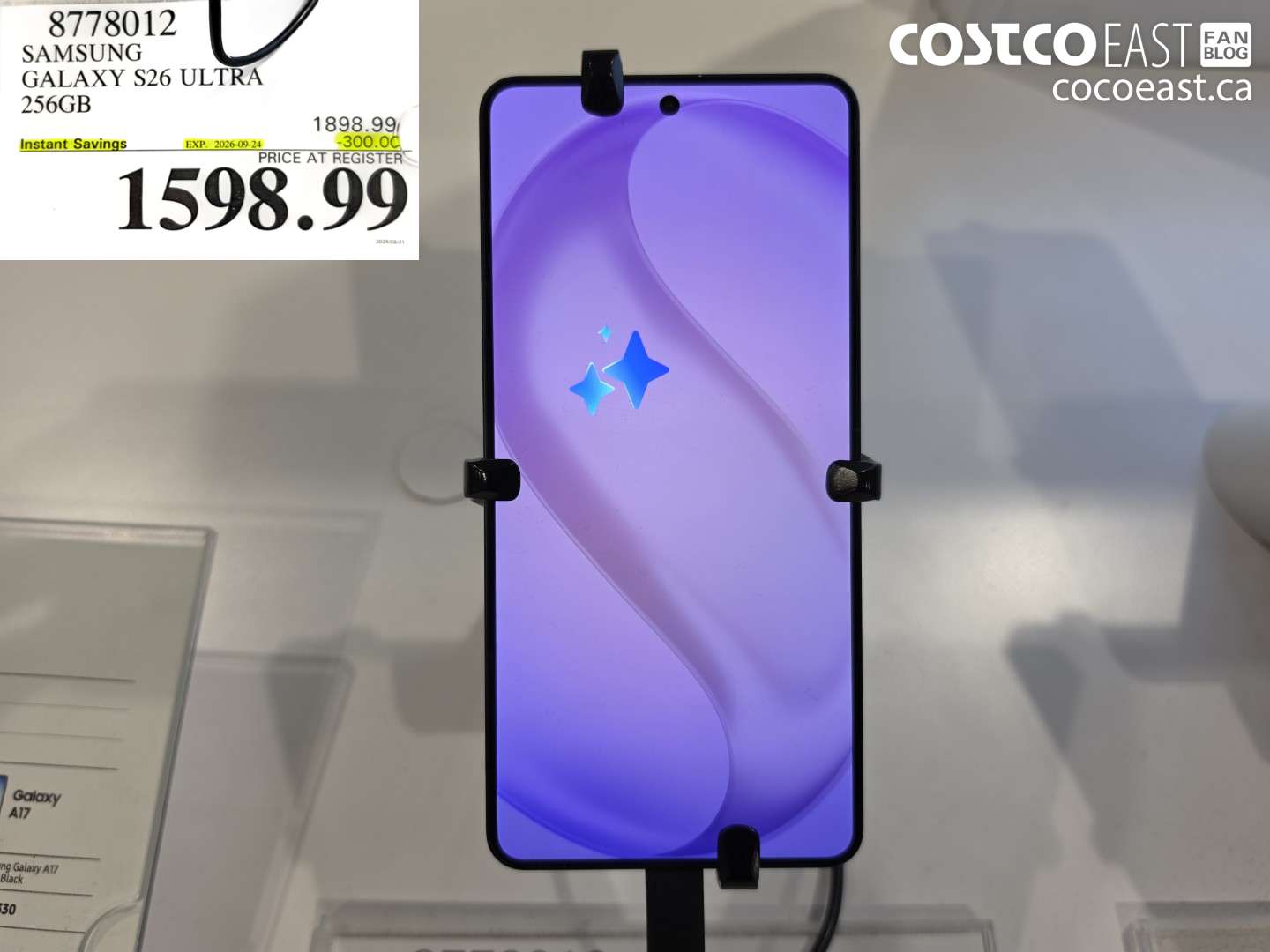 8778012 SAMSUNG GALAXY S26 ULTRA 256GB ($300.00 INSTANT SAVINGS EXPIRES ON 2026-09-24) $1598.99