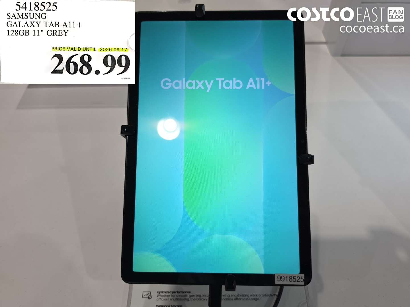 5418525 SAMSUNG GALAXY TAB A11+ 128GB 11