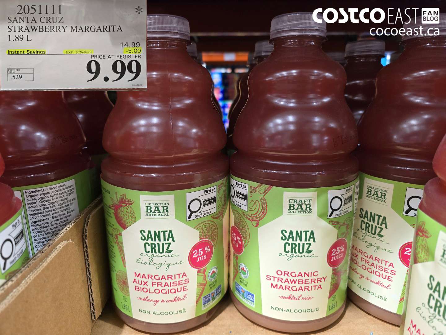 2051111 SANTA CRUZ STRAWBERRY MARGARITA 1.89 L ($5.00 INSTANT SAVINGS EXPIRES ON 2026-09-01) $9.99