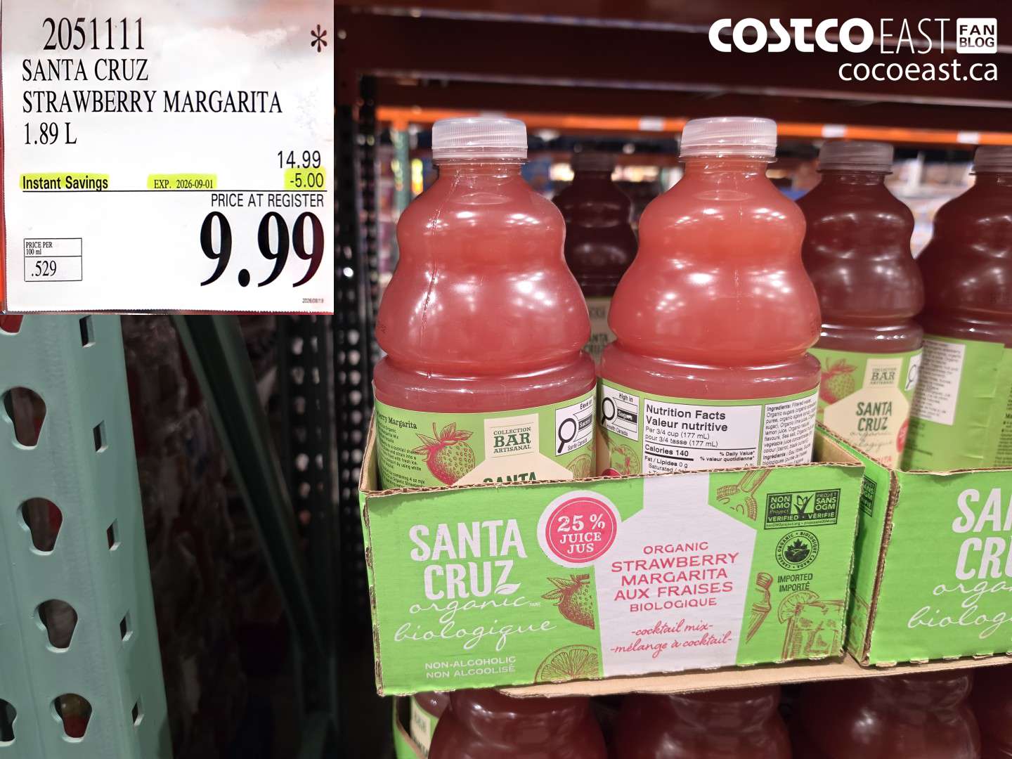 2051111 SANTA CRUZ STRAWBERRY MARGARITA 1.89 L ($5.00 INSTANT SAVINGS EXPIRES ON 2026-09-01) $9.99