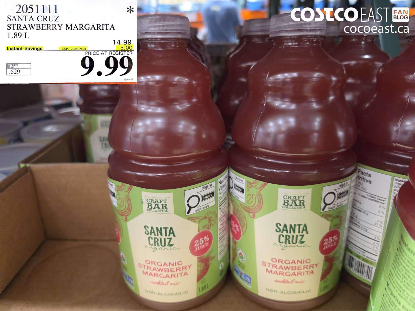 2051111 SANTA CRUZ STRAWBERRY MARGARITA 1.89 L ($5.00 INSTANT SAVINGS EXPIRES ON 2026-09-01) $9.99