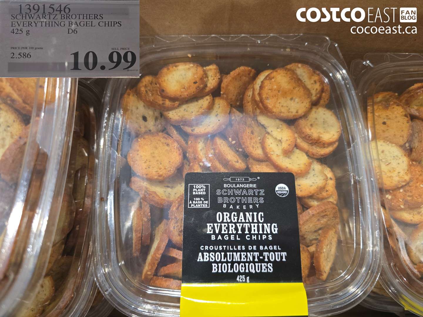 1391546 SCHWARTZ BROTHERS EVERYTHING BAGEL CHIPS 425 G $10.99