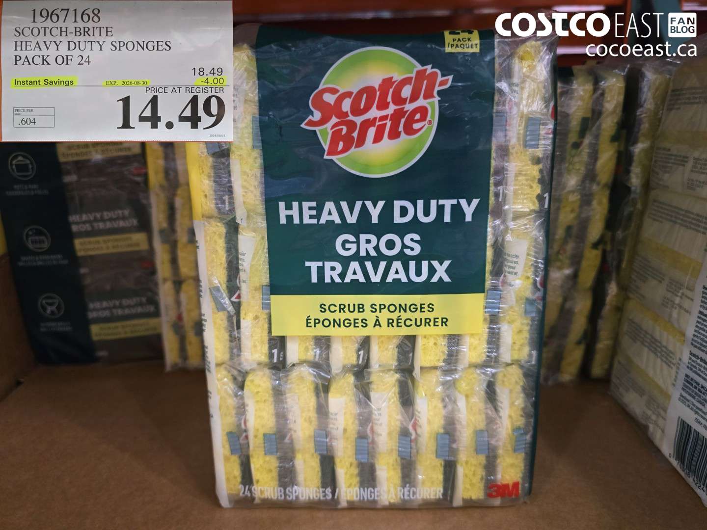 1967168 SCOTCH-BRITE HEAVY DUTY SPONGES PACK OF 24 ($4.00 INSTANT SAVINGS EXPIRES ON 2026-08-30) $14.49
