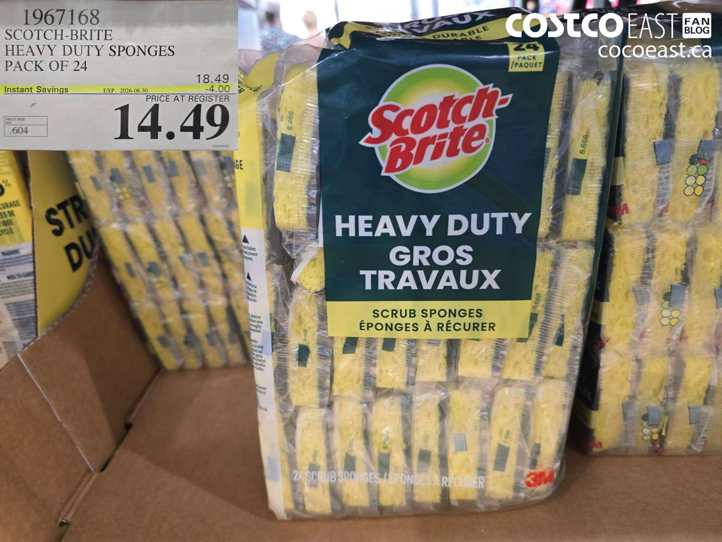 1967168 SCOTCH-BRITE HEAVY DUTY SPONGES PACK OF 24 ($4.00 INSTANT SAVINGS EXPIRES ON 2026-08-30) $14.49