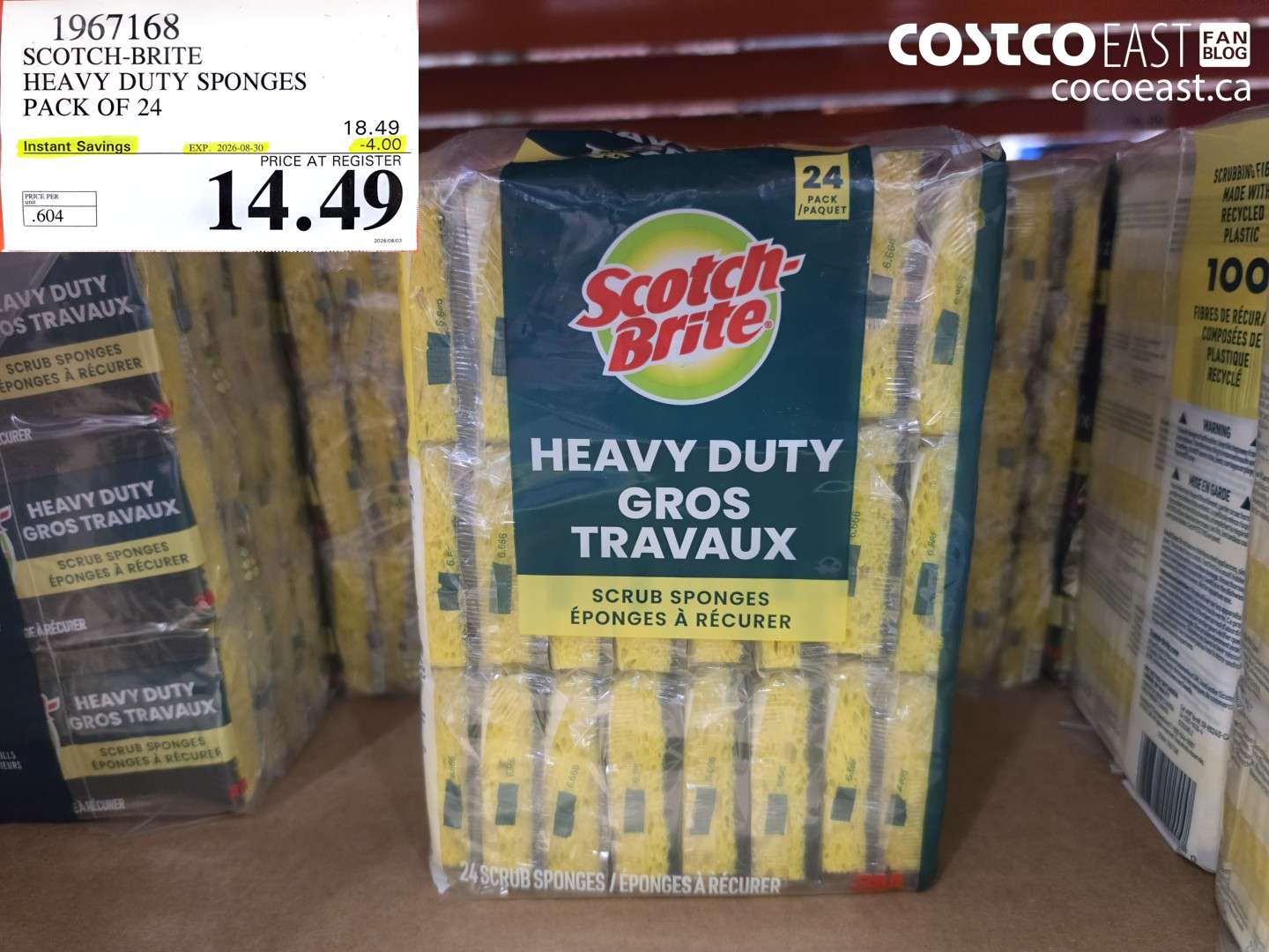 1967168 SCOTCH-BRITE HEAVY DUTY SPONGES PACK OF 24 ($4.00 INSTANT SAVINGS EXPIRES ON 2026-08-30) $14.49