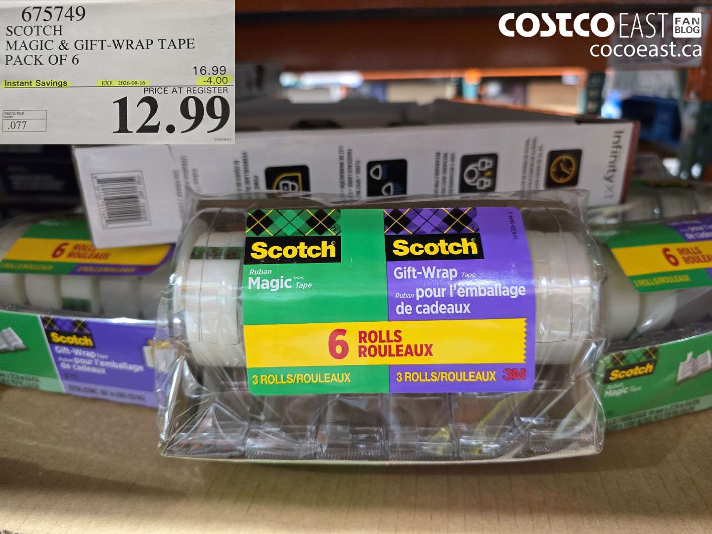 675749 SCOTCH MAGIC & GIFT-WRAP TAPE PACK OF 6 ($4.00 INSTANT SAVINGS EXPIRES ON 2026-08-16) $12.99
