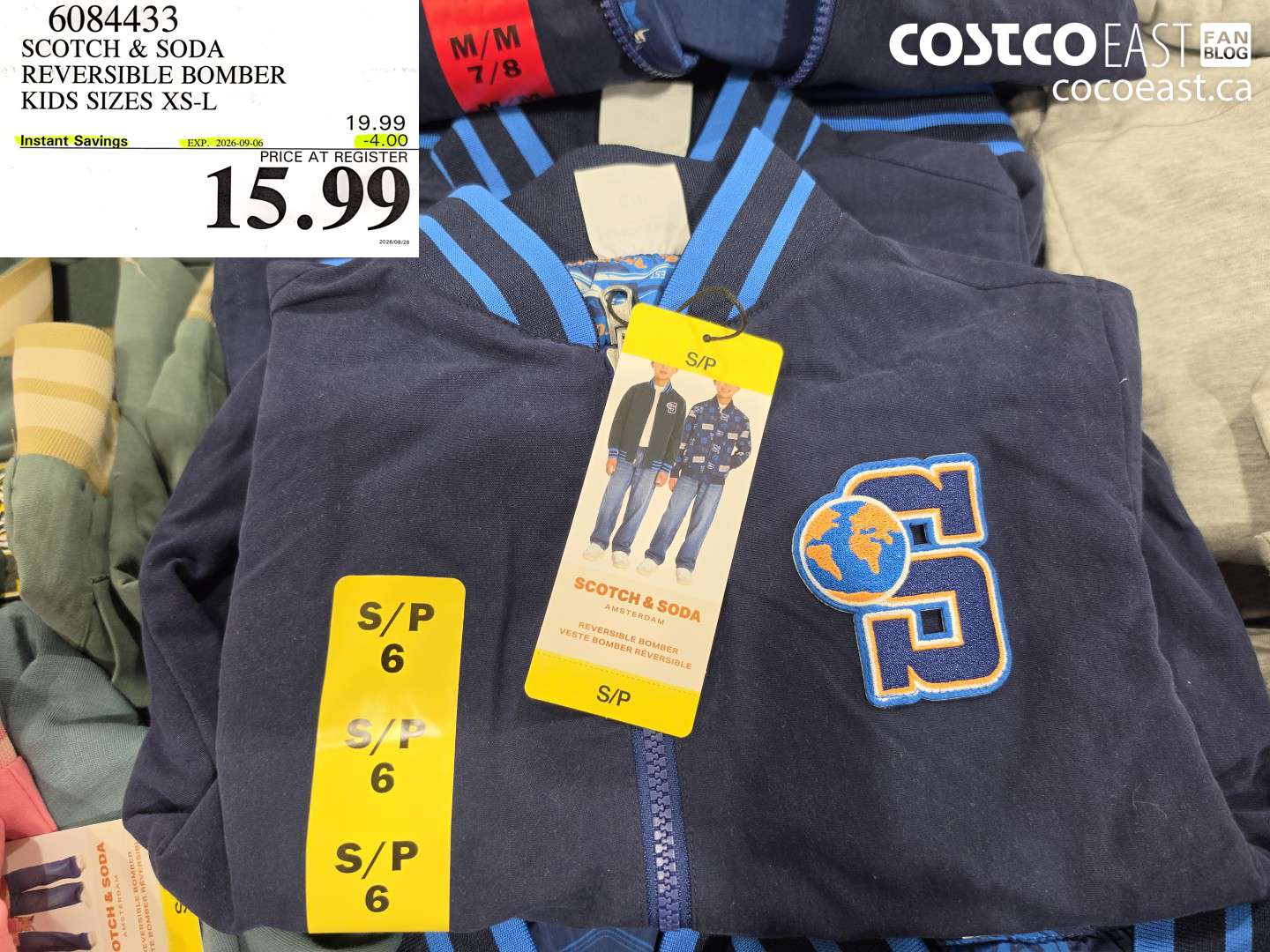 6084433 SCOTCH & SODA REVERSIBLE BOMBER KIDS SIZES XS-L ($4.00 INSTANT SAVINGS EXPIRES ON 2026-09-06) $15.99