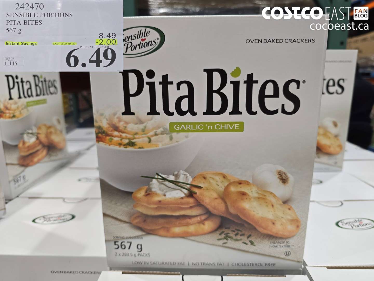 242470 SENSIBLE PORTIONS PITA BITES 567 G ($2.00 INSTANT SAVINGS EXPIRES ON 2026-08-30) $6.49