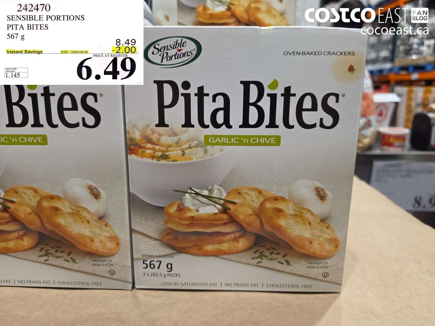 242470 SENSIBLE PORTIONS PITA BITES 567 G ($2.00 INSTANT SAVINGS EXPIRES ON 2026-08-30) $6.49