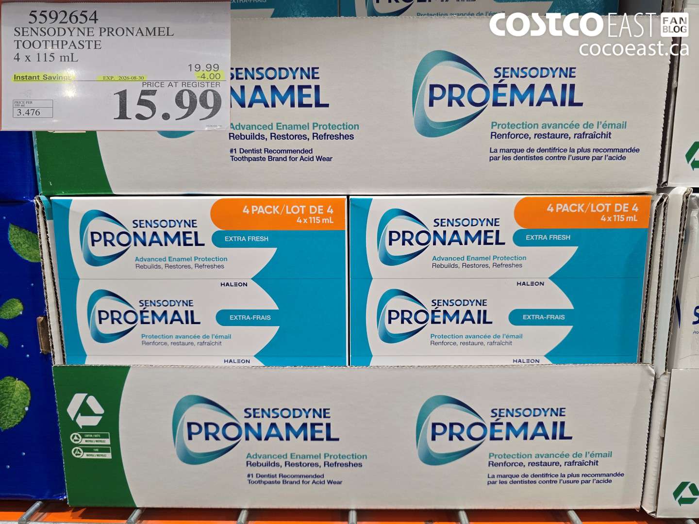 5592654 SENSODYNE PRONAMEL TOOTHPASTE 4 X 115 ML ($4.00 INSTANT SAVINGS EXPIRES ON 2026-08-30) $15.99