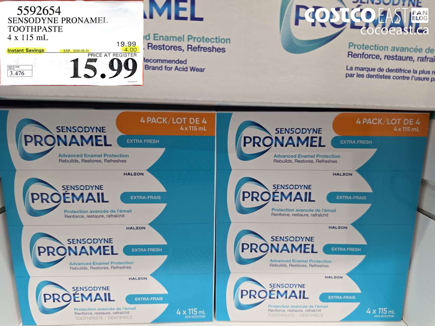 5592654 SENSODYNE PRONAMEL TOOTHPASTE 4 X 115 ML ($4.00 INSTANT SAVINGS EXPIRES ON 2026-08-30) $15.99