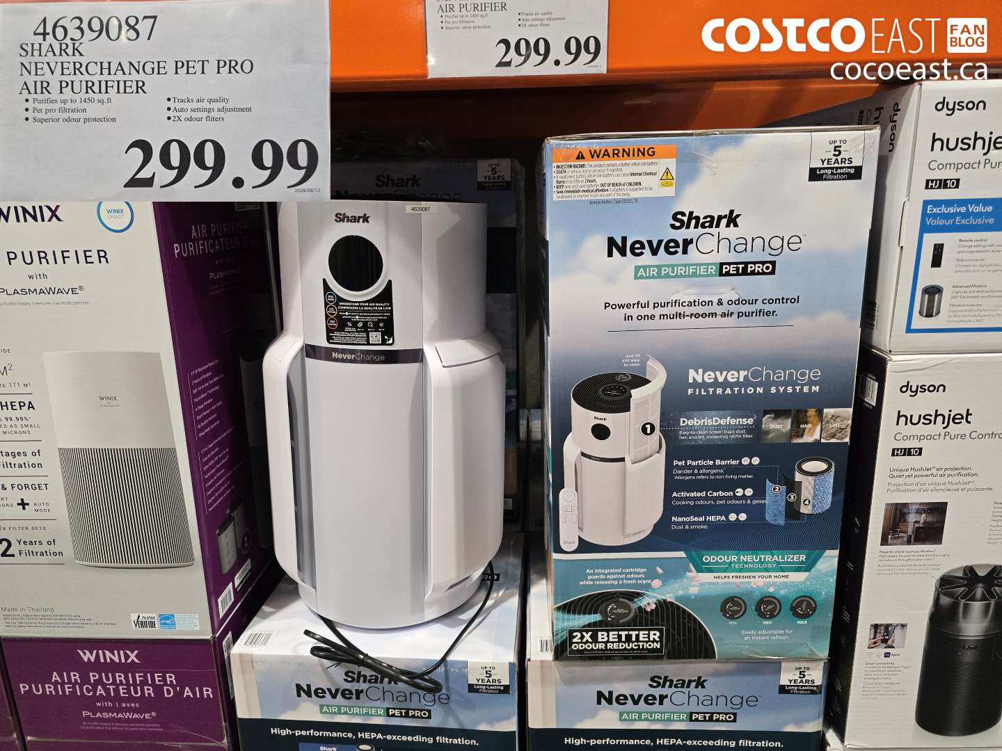 4639087 SHARK NEVERCHANGE PET PRO AIR PURIFIER $299.99