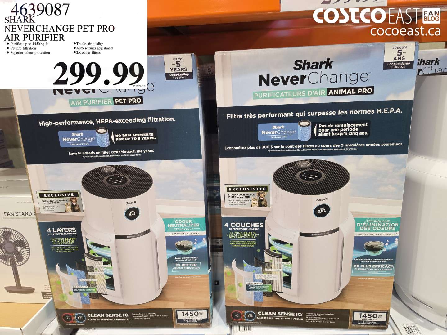 4639087 SHARK NEVERCHANGE PET PRO AIR PURIFIER $299.99