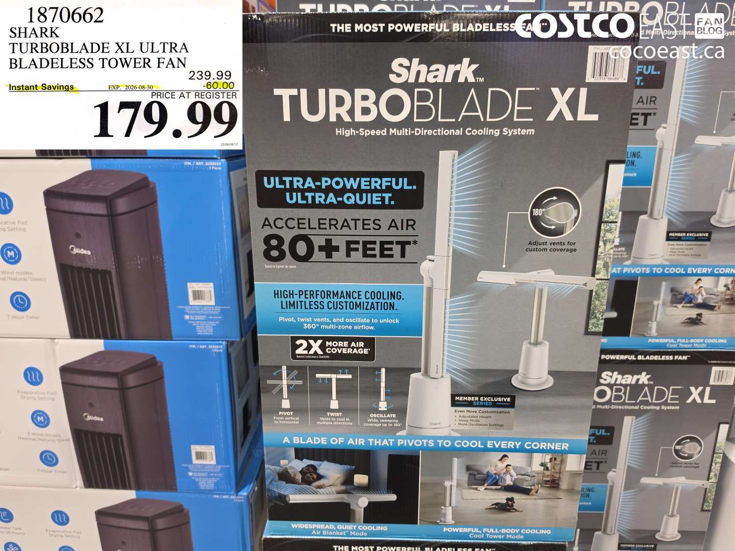 1870662 SHARK TURBOBLADE XL ULTRA BLADELESS TOWER FAN ($60.00 INSTANT SAVINGS EXPIRES ON 2026-08-30) $179.99