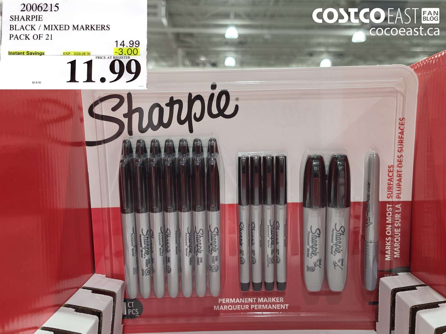 2006215 SHARPIE BLACK / MIXED MARKERS PACK OF 21 ($3.00 INSTANT SAVINGS EXPIRES ON 2026-08-30) $11.99
