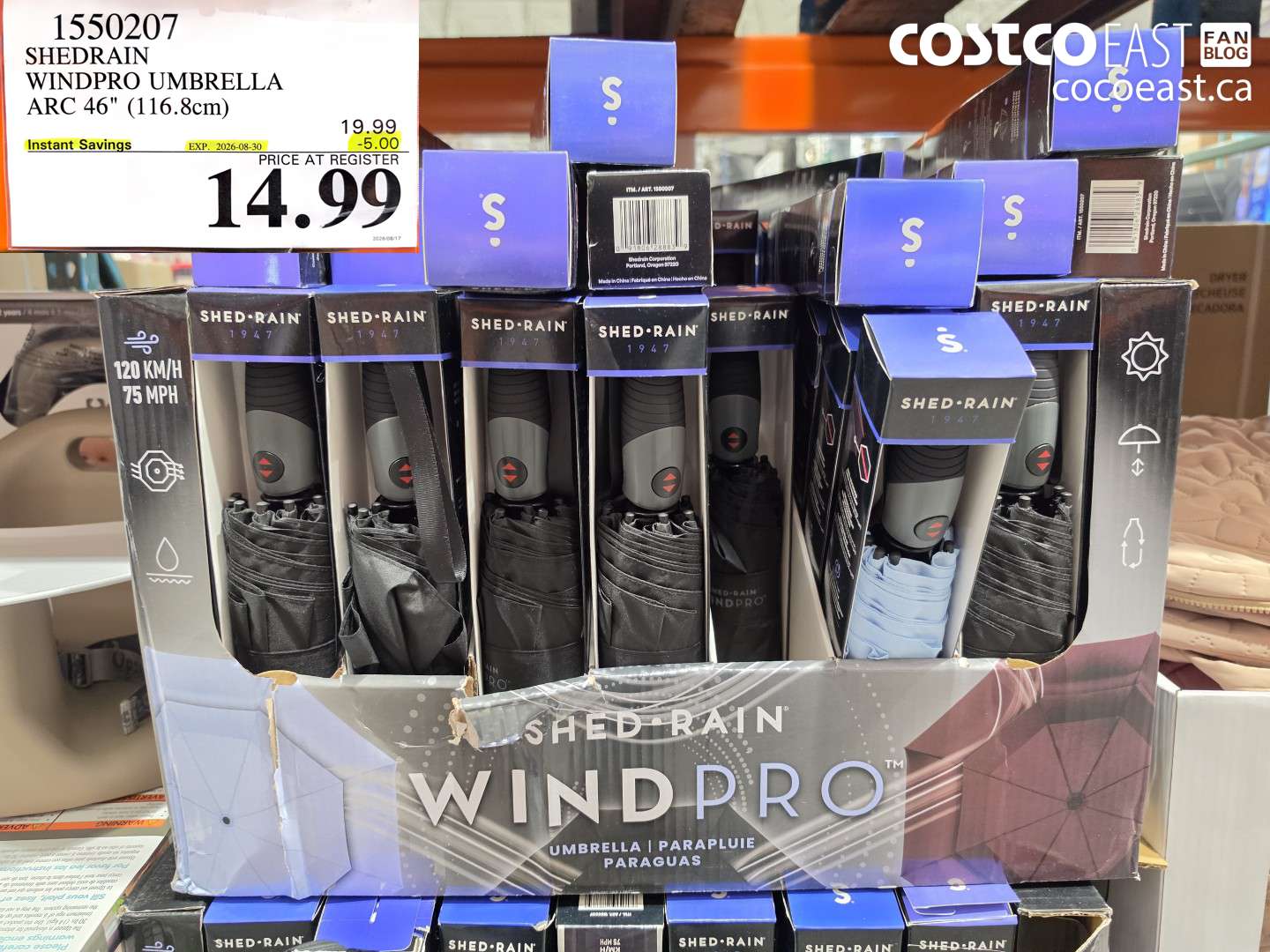 1550207 SHEDRAIN WINDPRO UMBRELLA ARC 46