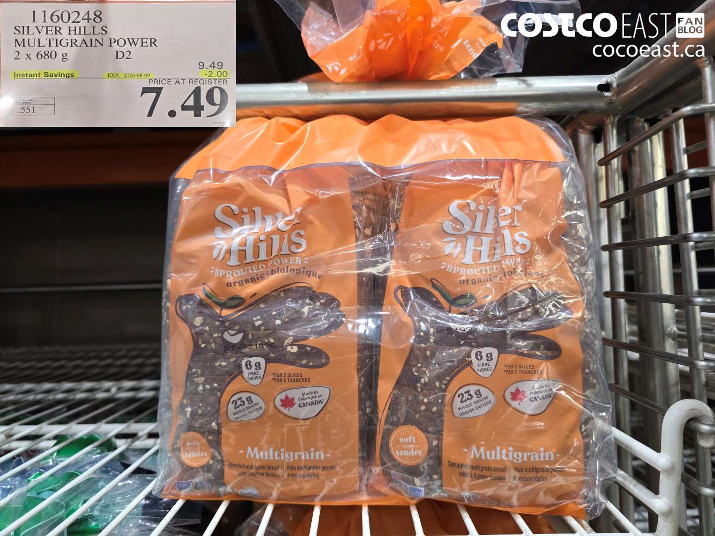 1160248 SILVER HILLS MULTIGRAIN POWER 2 X 680 G ($2.00 INSTANT SAVINGS EXPIRES ON 2026-08-09) $7.49