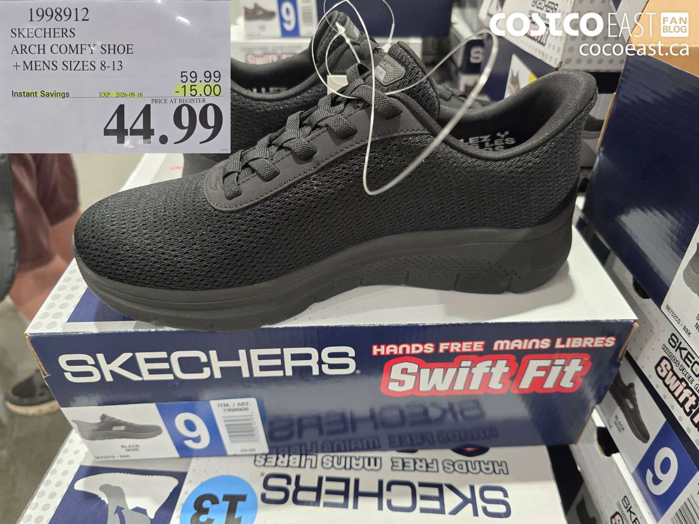 1998912 SKECHERS ARCH COMFY SHOE MENS SIZES 8-13 ($15.00 INSTANT SAVINGS EXPIRES ON 2026-08-16) $44.99