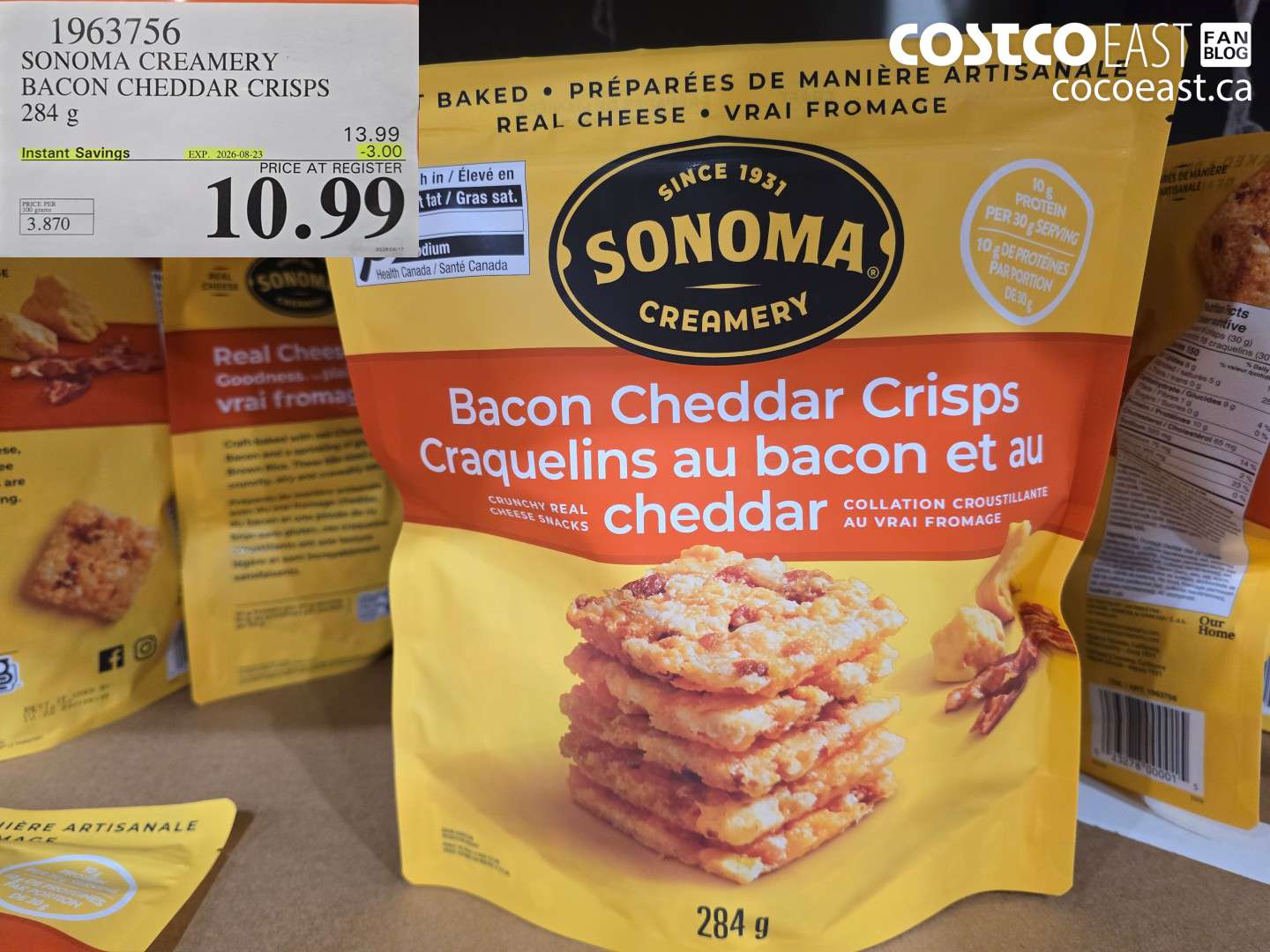 1963756 SONOMA CREAMERY BACON CHEDDAR CRISPS 284 G ($3.00 INSTANT SAVINGS EXPIRES ON 2026-08-23) $10.99