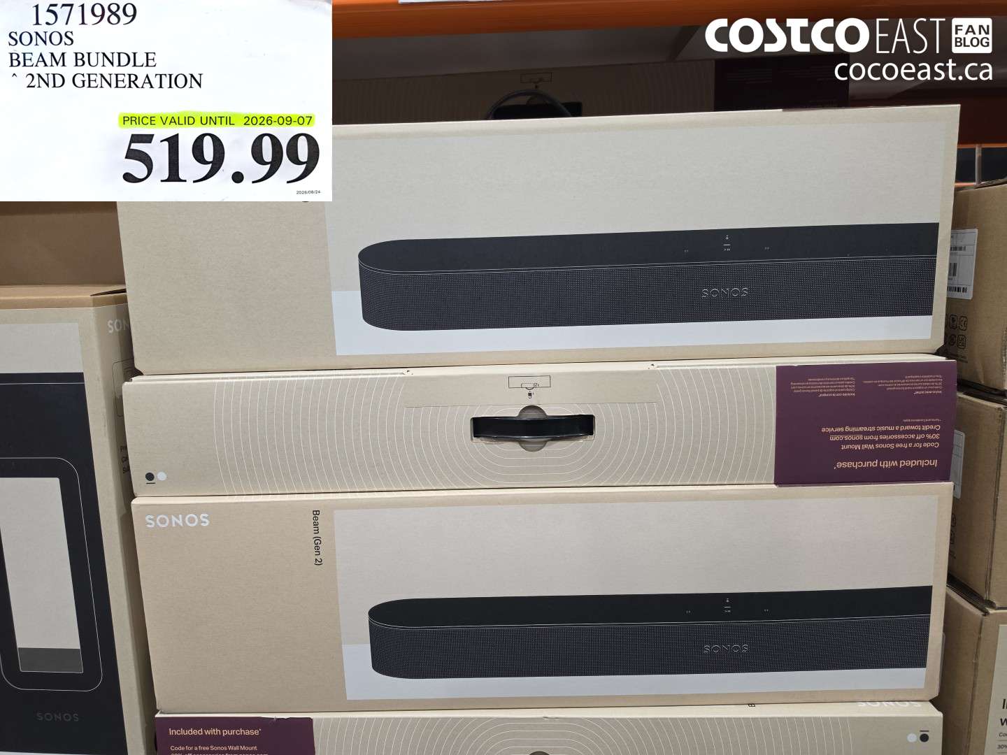 1571989 SONOS BEAM BUNDLE 2ND GENERATION $519.99