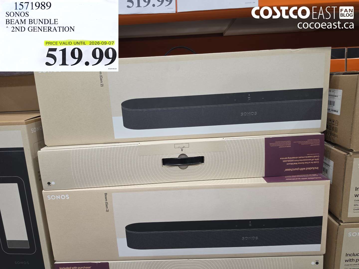 1571989 SONOS BEAM BUNDLE 2ND GENERATION $519.99