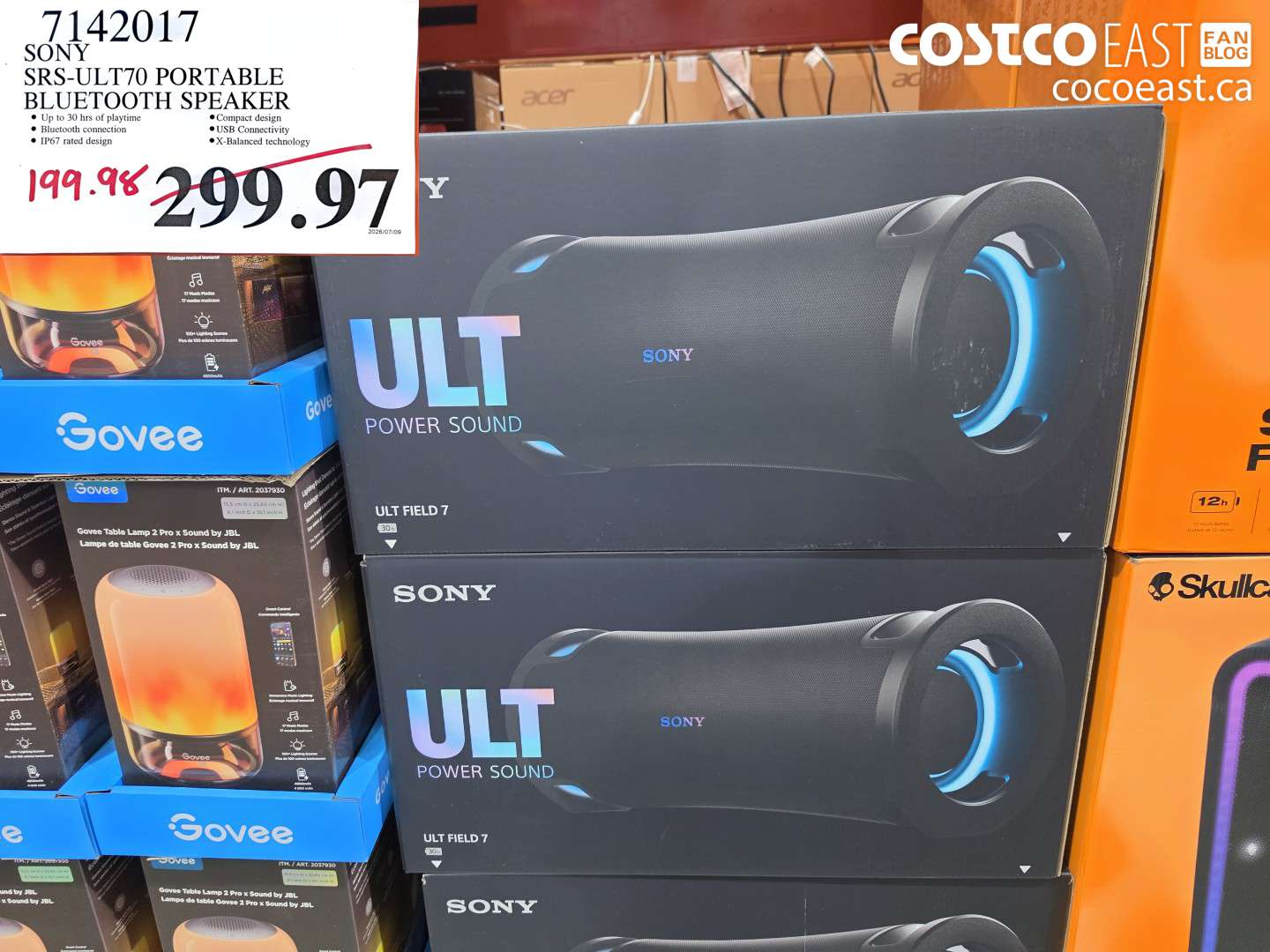 7142017 SONY SRS-ULT70 PORTABLE BLUETOOTH SPEAKER $199.98