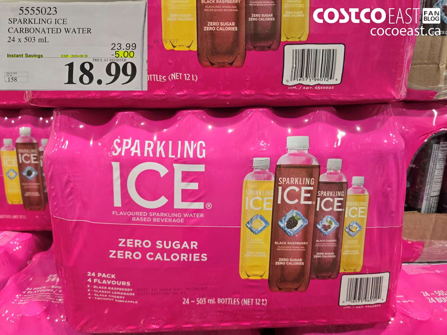 5555023 SPARKLING ICE CARBONATED WATER 24 X 503 ML ($5.00 INSTANT SAVINGS EXPIRES ON 2026-08-30) $18.99