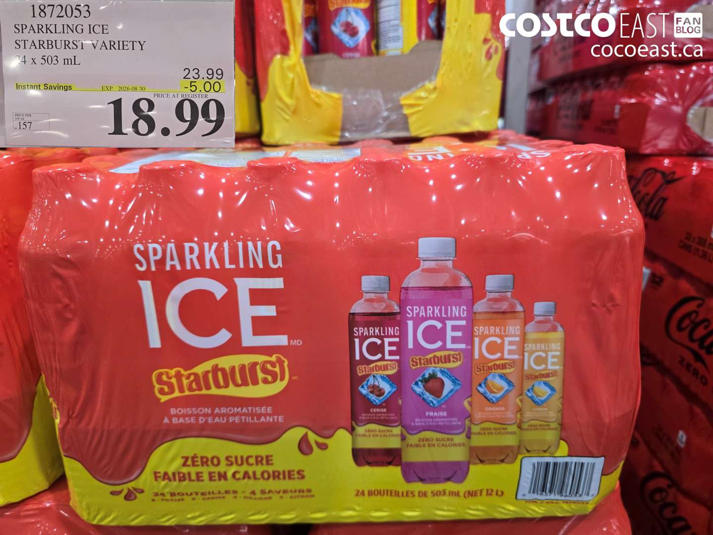 1872053 SPARKLING ICE STARBURST VARIETY 24 X 503 ML ($5.00 INSTANT SAVINGS EXPIRES ON 2026-08-30) $18.99