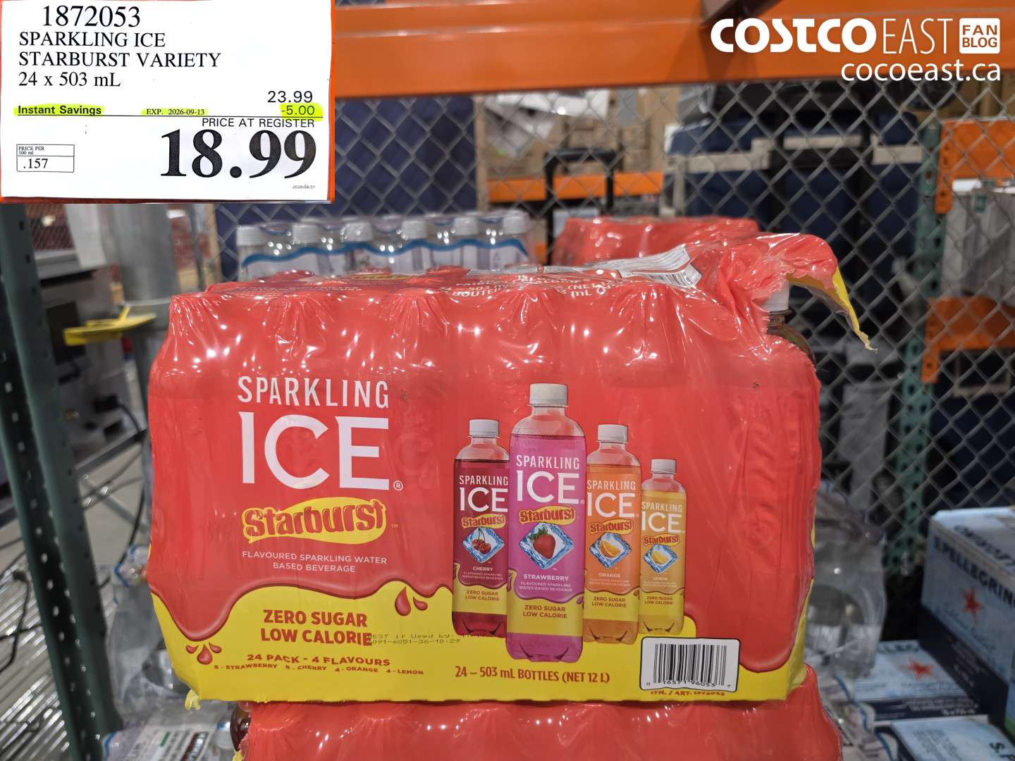 1872053 SPARKLING ICE STARBURST VARIETY 24 X 503 ML ($5.00 INSTANT SAVINGS EXPIRES ON 2026-09-13) $18.99