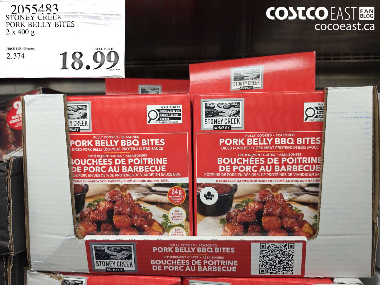2055483 STONEY CREEK PORK BELLY BITES 2 X 400 G $18.99