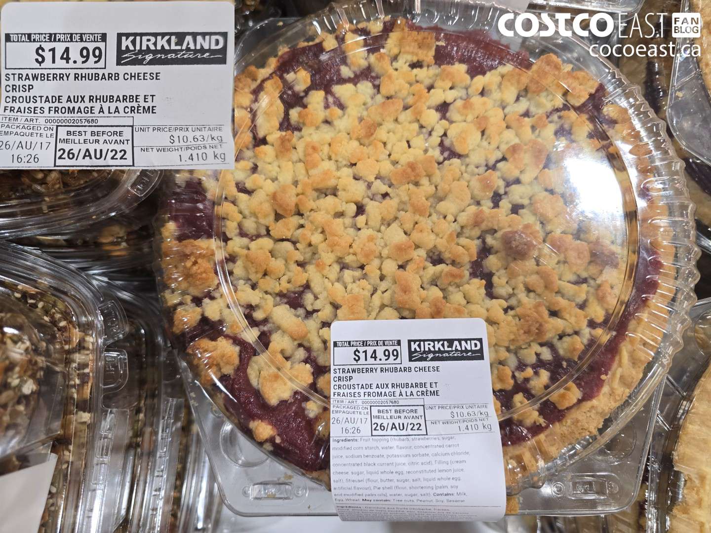2057680 STRAWBERRY RHUBARB CHEESE CRISP $14.99