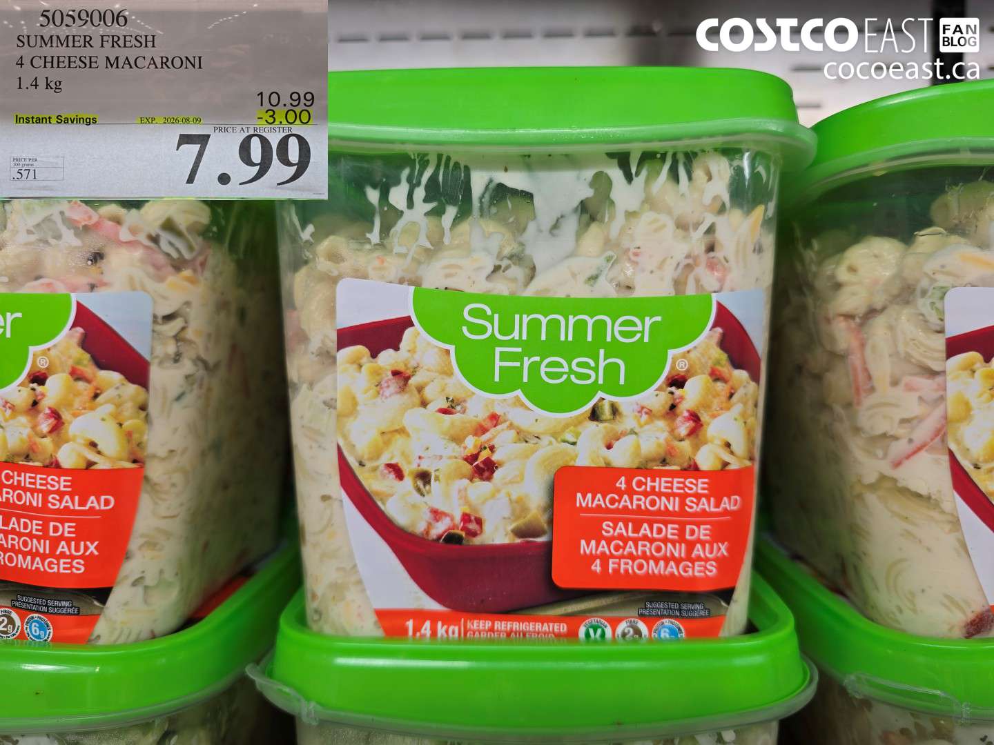 5059006 SUMMER FRESH 4 CHEESE MACARONI 1.4 KG ($3.00 INSTANT SAVINGS EXPIRES ON 2026-08-09) $7.99