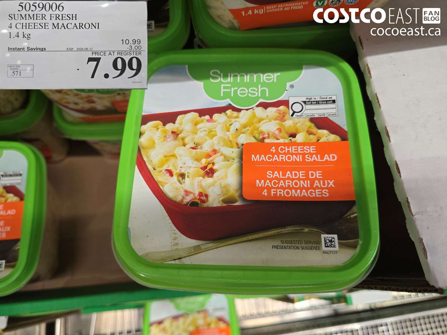 5059006 SUMMER FRESH 4 CHEESE MACARONI 1.4 KG ($3.00 INSTANT SAVINGS EXPIRES ON 2026-08-12) $7.99