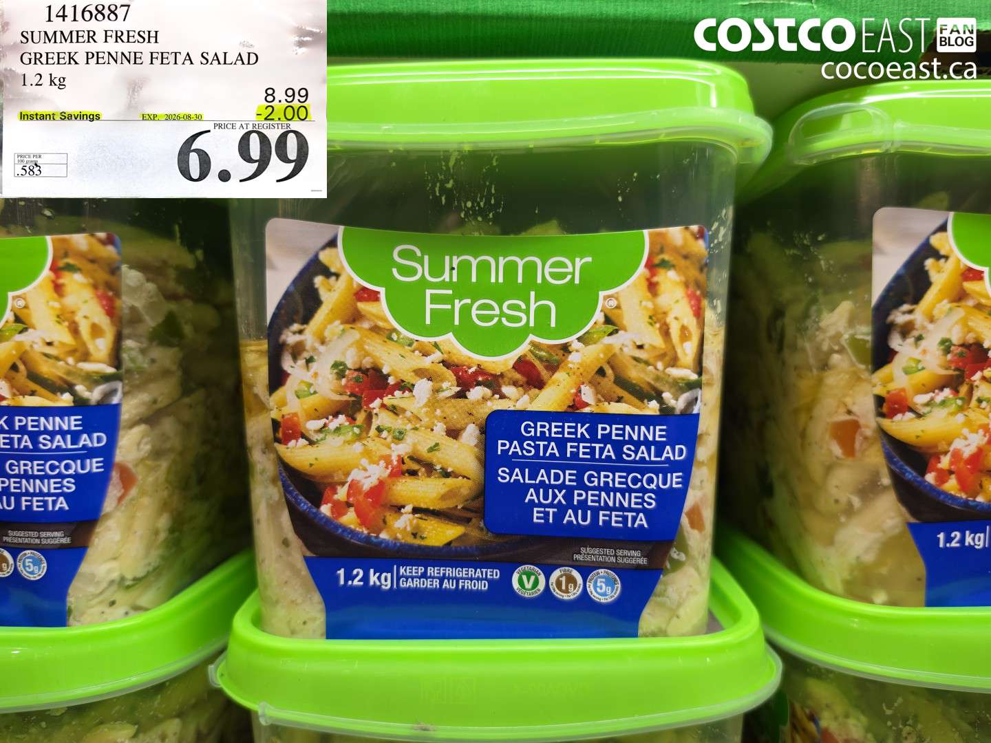 1416887 SUMMER FRESH GREEK PENNE FETA SALAD 1.2 KG ($2.00 INSTANT SAVINGS EXPIRES ON 2026-08-30) $6.99