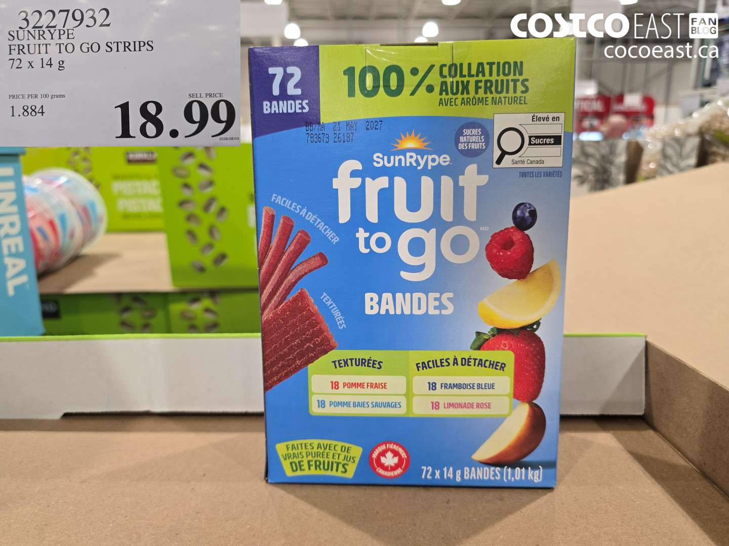 3227932 SUNRYPE FRUIT TO GO STRIPS 72 X 14 G $18.99