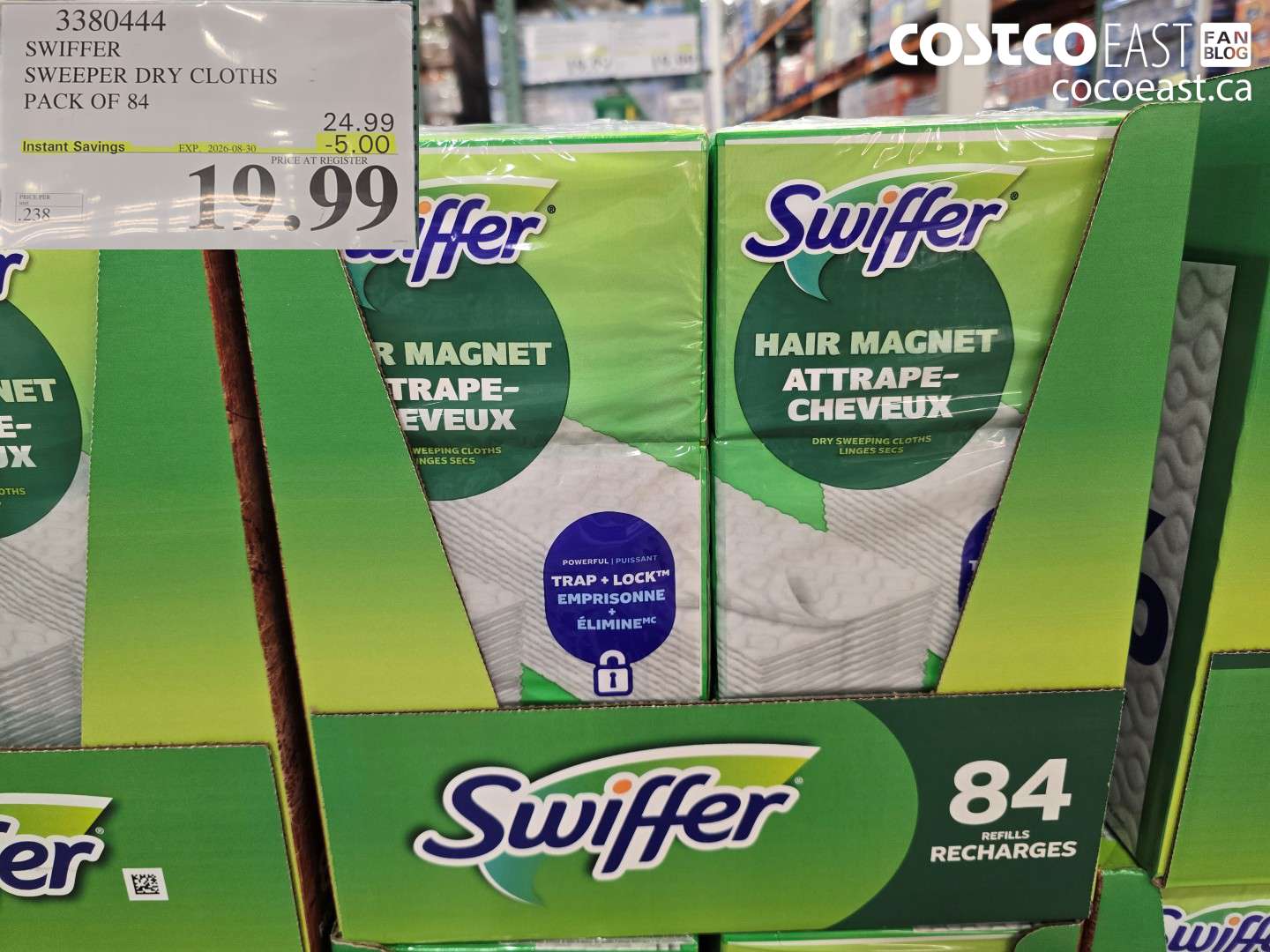 3380444 SWIFFER SWEEPER DRY CLOTHS PACK OF 84 ($5.00 INSTANT SAVINGS EXPIRES ON 2026-08-30) $19.99