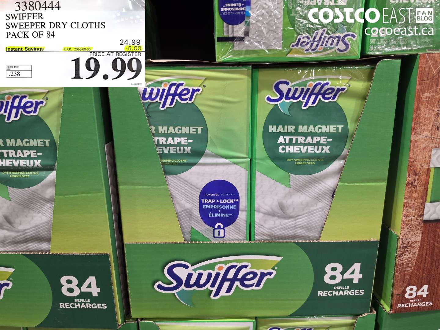 3380444 SWIFFER SWEEPER DRY CLOTHS PACK OF 84 ($5.00 INSTANT SAVINGS EXPIRES ON 2026-08-30) $19.99