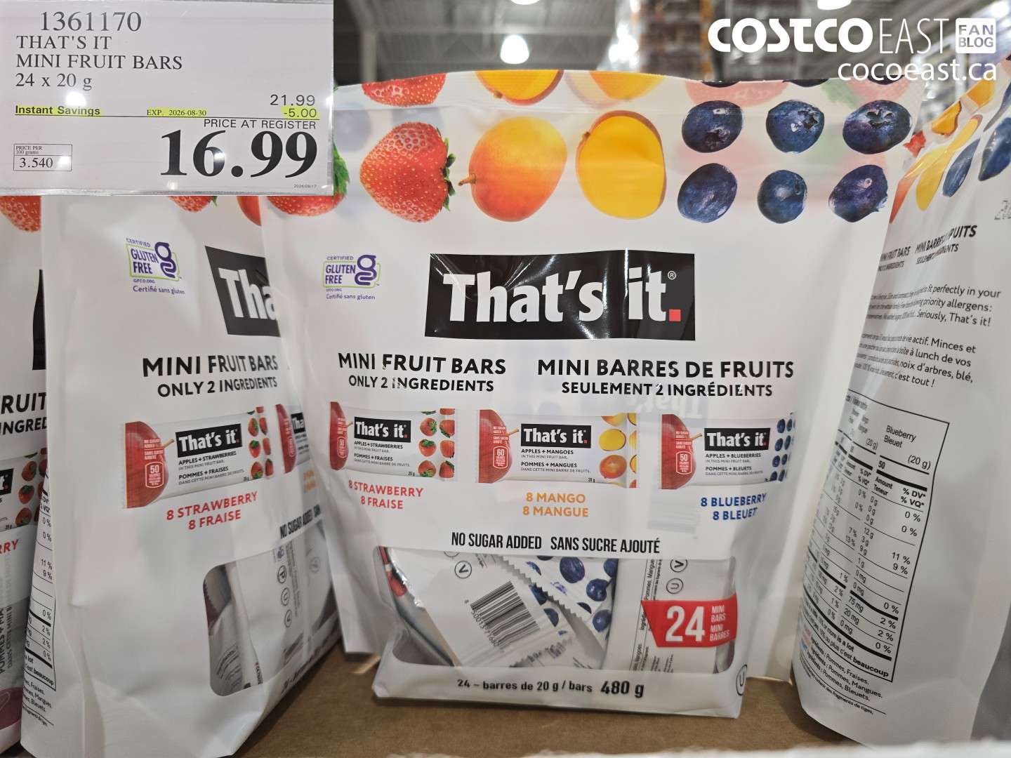1361170 THAT'S IT MINI FRUIT BARS 24 X 20 G ($5.00 INSTANT SAVINGS EXPIRES ON 2026-08-30) $16.99